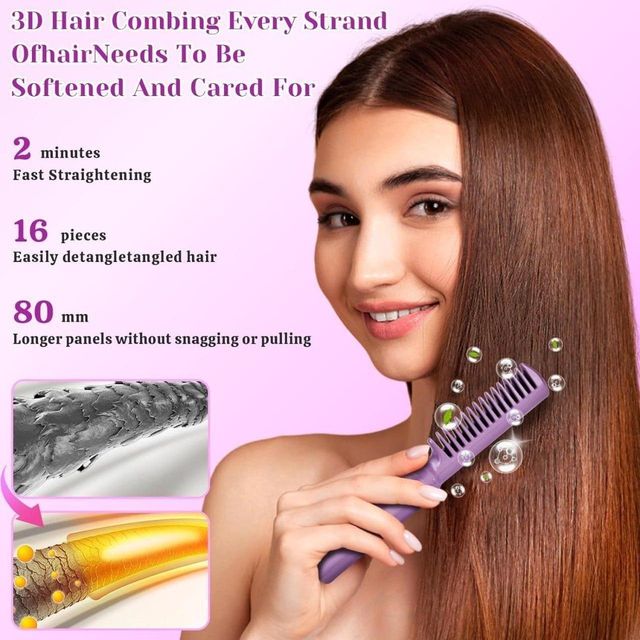 Meneflix Portable Mini Hair Straightener | Mini Adjustable Hair Straightener Hot Comb